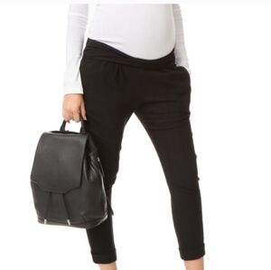 HATCH Maternity Black Twist Fold Over Drape Pants Large Casual Maternity Lounge